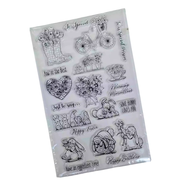 Craft Affaire Cute Bunny Wishes CLear Stamp - 12 x 20 cm