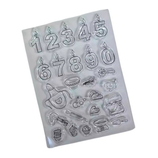 Craft Affaire Numeric Candle Clear Stamp - 8 x 11 cm