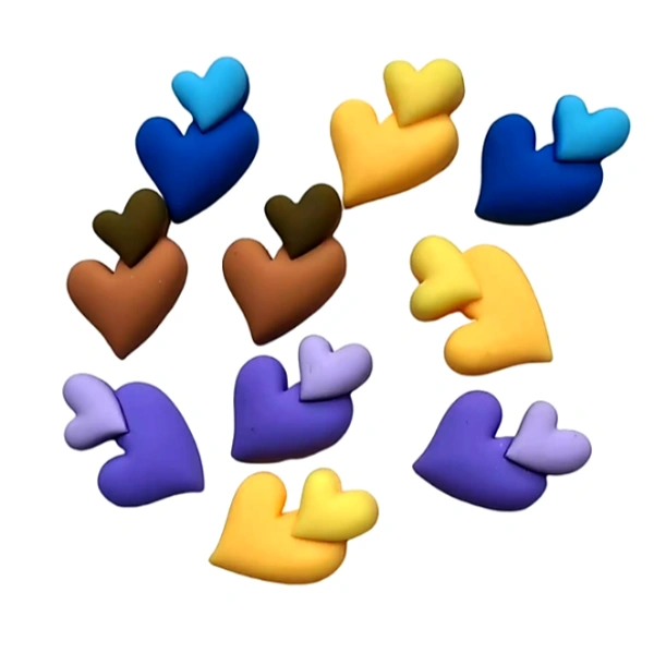 Craft Affaire Double Heart Miniature - Set of 10 - 3.5 x 2.5 cm