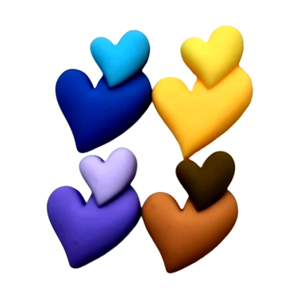 Craft Affaire Double Heart Miniature - Set of 10 - 3.5 x 2.5 cm