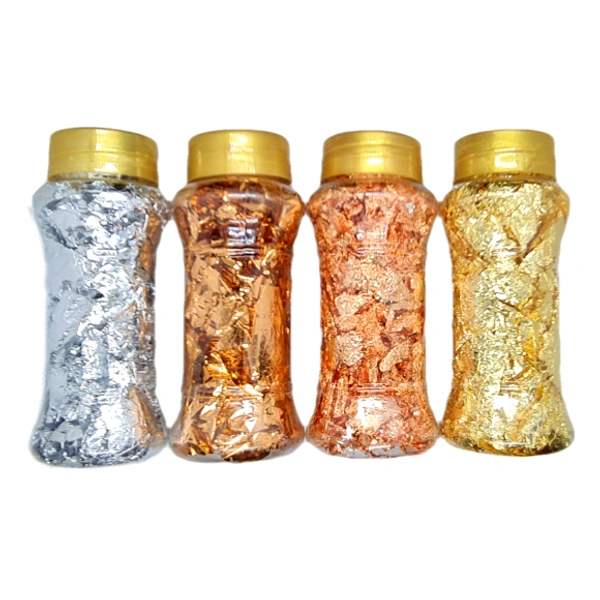 Craft Affaire Foil Flakes - Golden, Copper, Silver & Rose Gold - Set of 4 - 