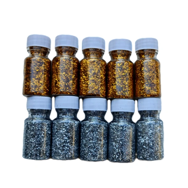 Craft Affaire Glitter - Silver & Golden - Set of 10 - 10g each