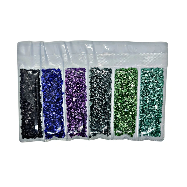 Craft Affaire Crushed Glass Stones - Set of 6 colours - 10g each