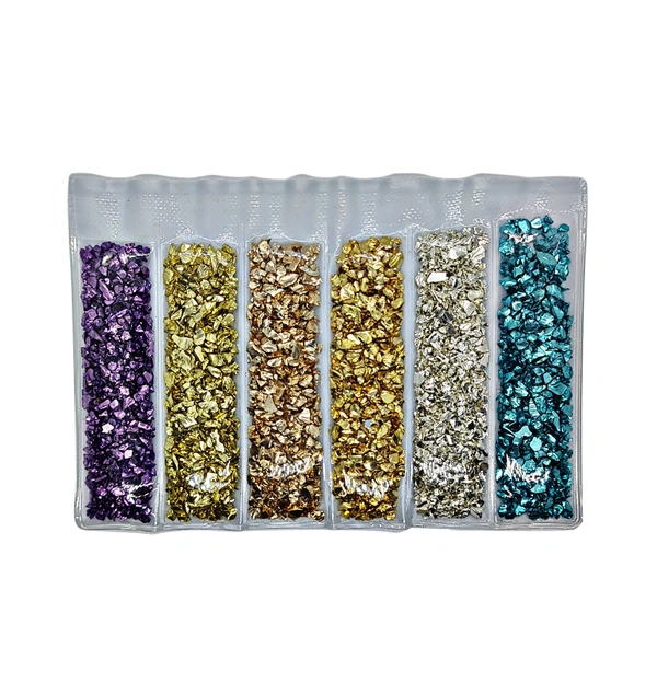 Craft Affaire Crushed Glass Stones - Set of 6 colours - 10g each
