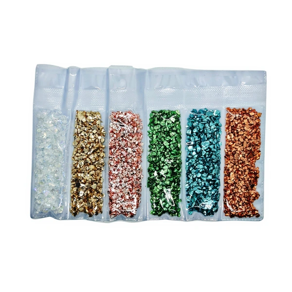 Craft Affaire Crushed Glass Stones - Set of 6 colours - 10g each