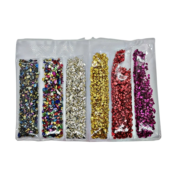 Craft Affaire Crushed Glass Stones - Set of 6 colours - 10g each