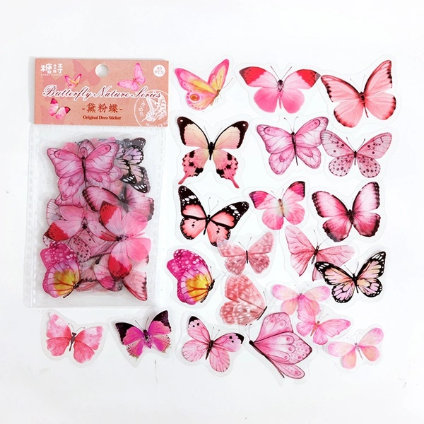 Butterfly Stickers - Pink - Pack of 40