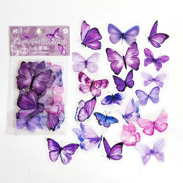 Butterfly Stickers - Purple - Pack of 40