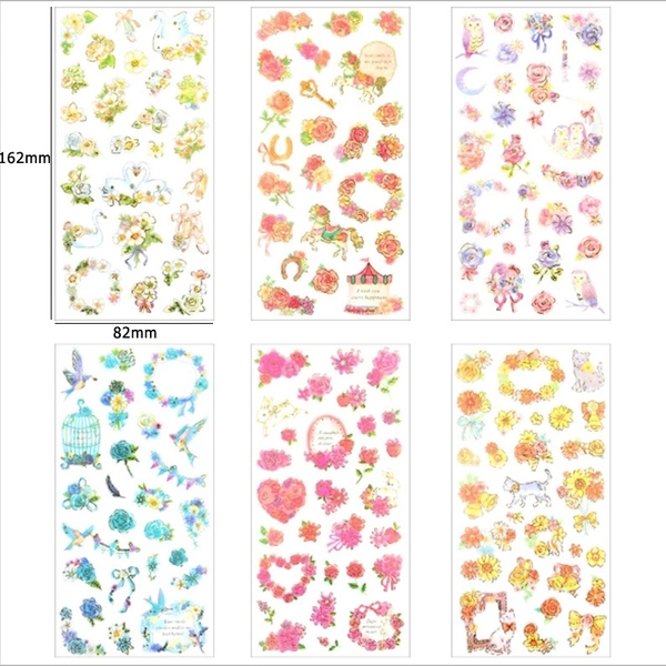 Pretty Flower Stickers - 6 Sheets