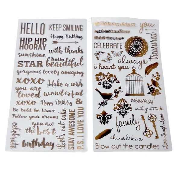 Gold Foil Stickers - Design 01 - 2 sheets