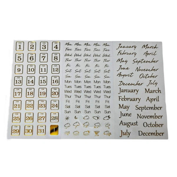 Gold Foil Stickers - Design 02 - 3 sheets