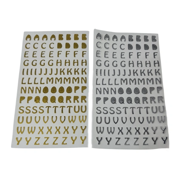 Gold & Silver Foil Sticker - Alphabets - 2 sheets