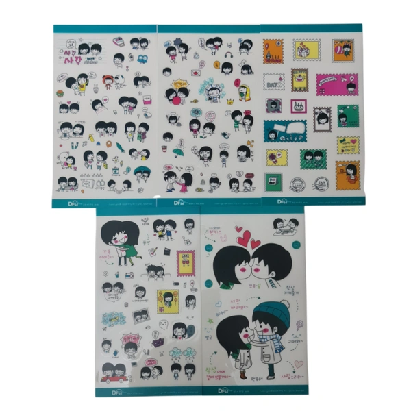 Cute Couple Stickers - 5 sheets