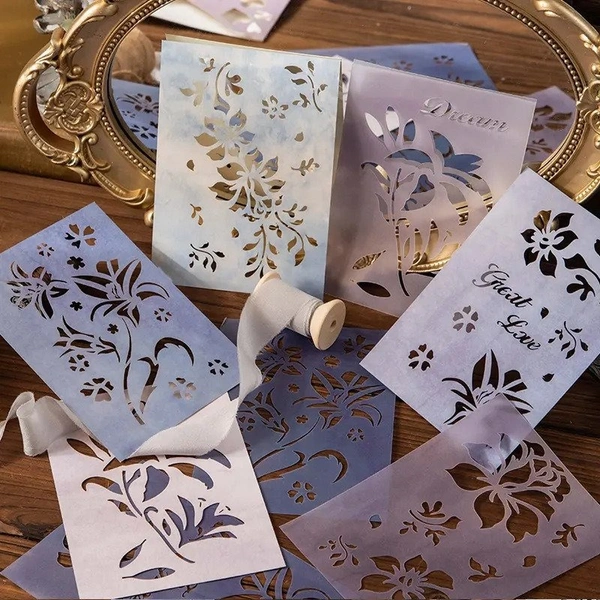 Hollow backgrounds and Stencils - Foam Powder - Pack of 10 - 17 x 14.2 cm