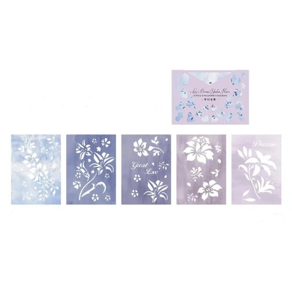 Hollow Backgrounds and Stencils - Dream Summer Purple - Pack of 10 - 17 x 14.2 cm
