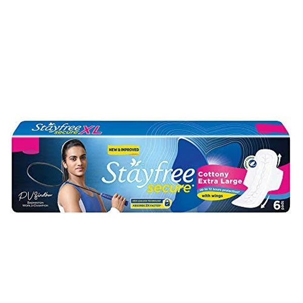 Stayfree Secure Cottony Extra Large - 6 N Pads, XL