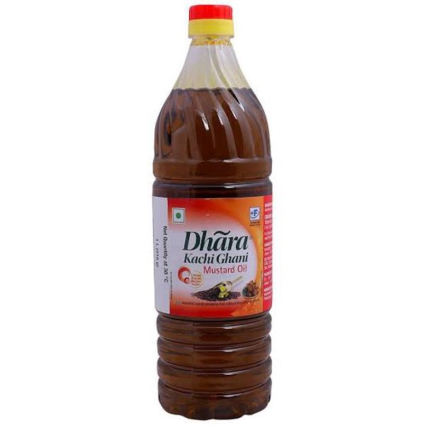 Dhara Kachi Ghani Mustard Oil  - 1 L