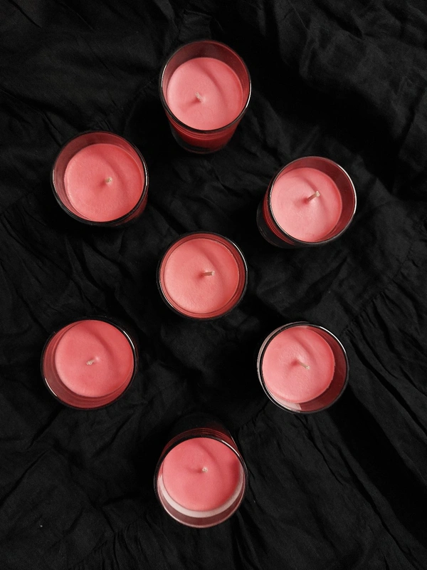  Glass Scented Wax Candle - Rose