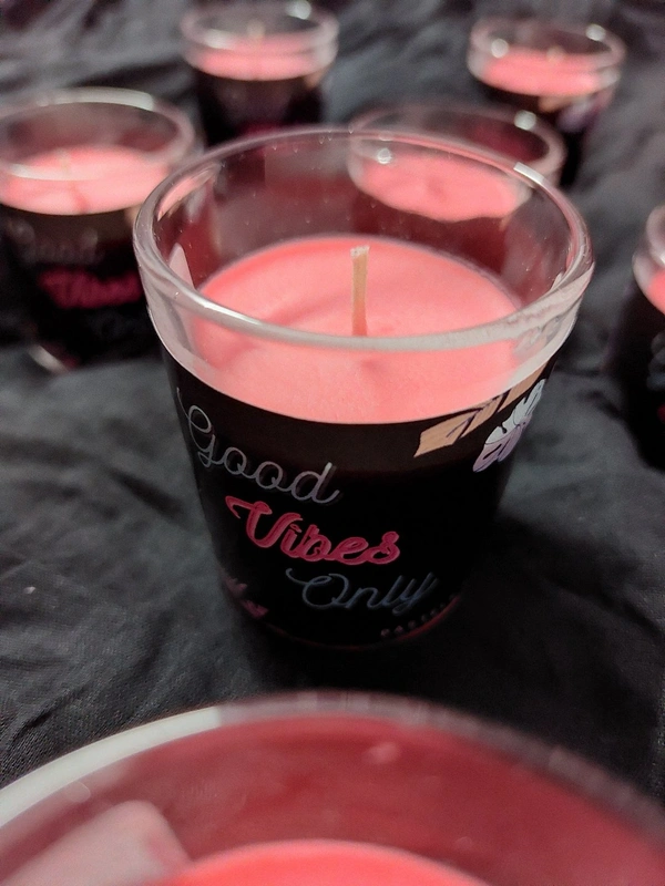  Glass Scented Wax Candle - Rose