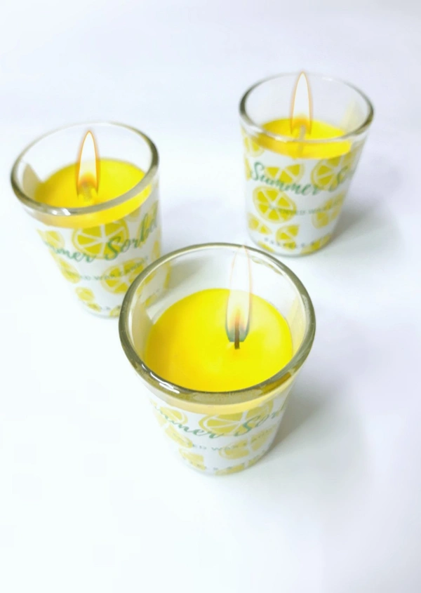  Glass Scented Wax Candle - Lemon