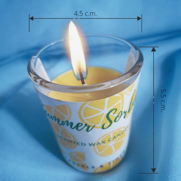  Glass Scented Wax Candle - Lemon
