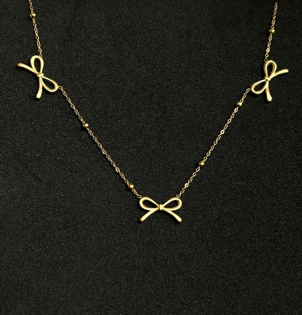 Tri Bow Necklace