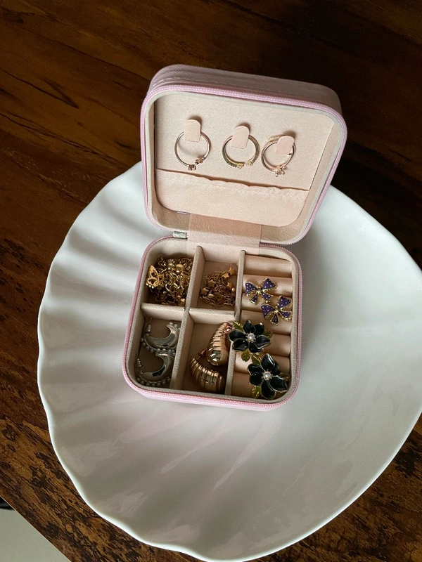 Mini Jewellery Organiser  - Peach/light Pink