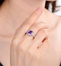 Studded Violet Ring 