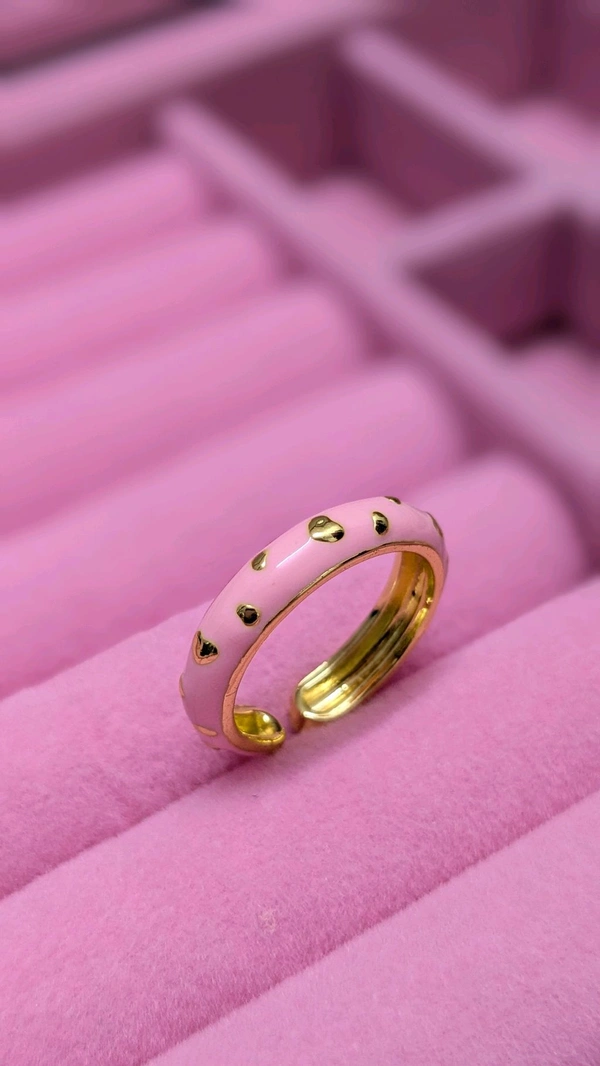 Pink Band Adjustable Ring