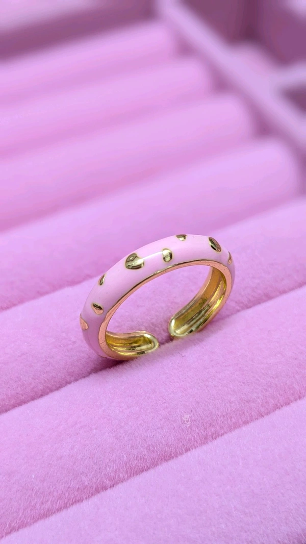 Pink Band Adjustable Ring