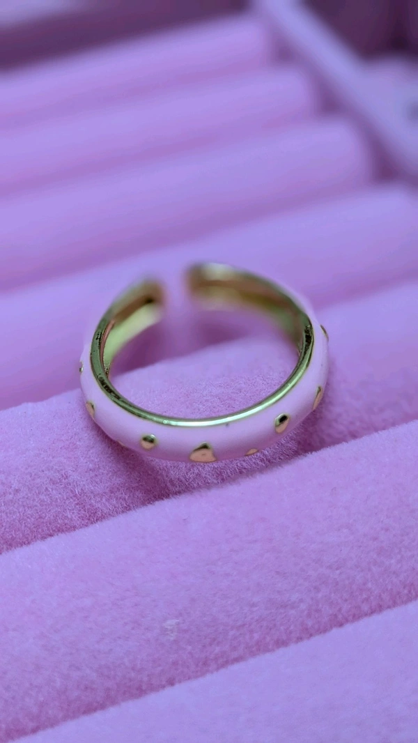 Pink Band Adjustable Ring