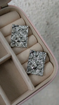 Statement Silver Floral Earrings