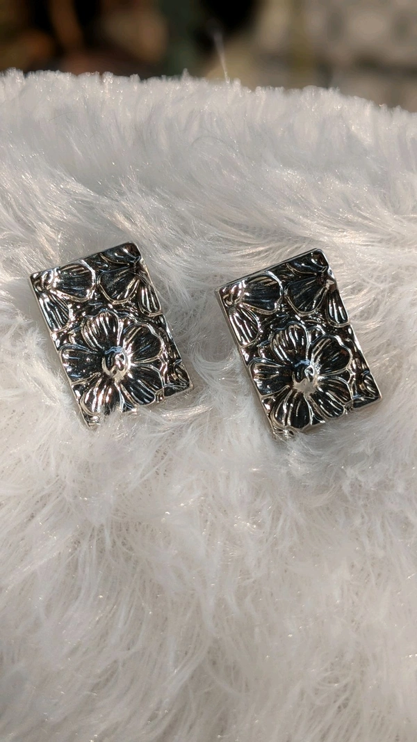 Statement Silver Floral Earrings