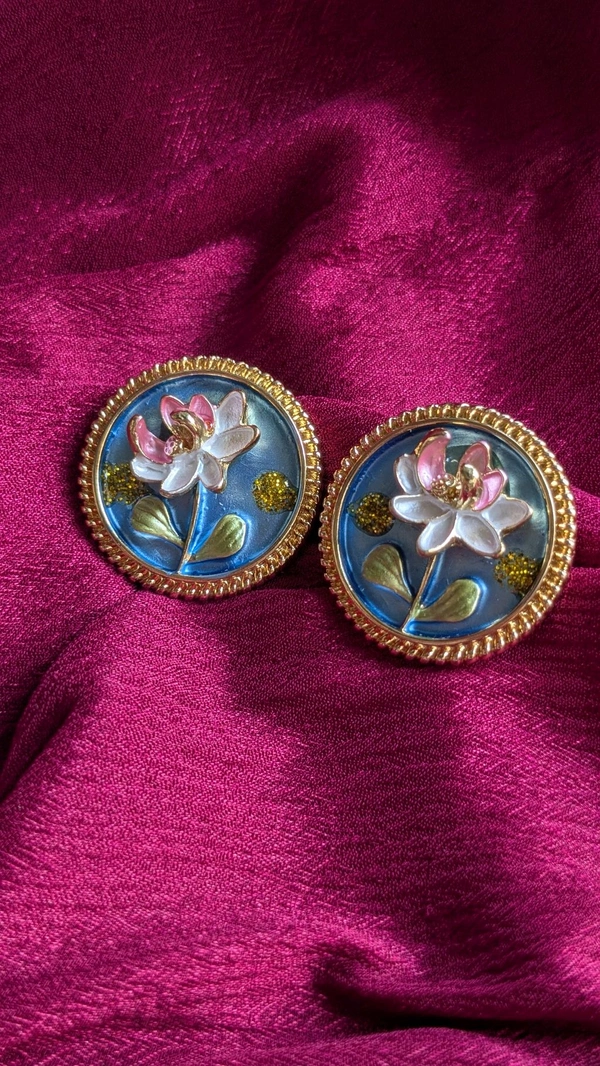 Floral 3D Enamel Earrings