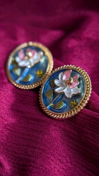 Floral 3D Enamel Earrings