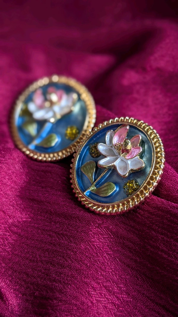 Floral 3D Enamel Earrings