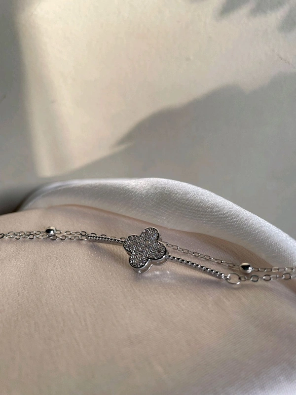Clover Silver Studded Bracelet