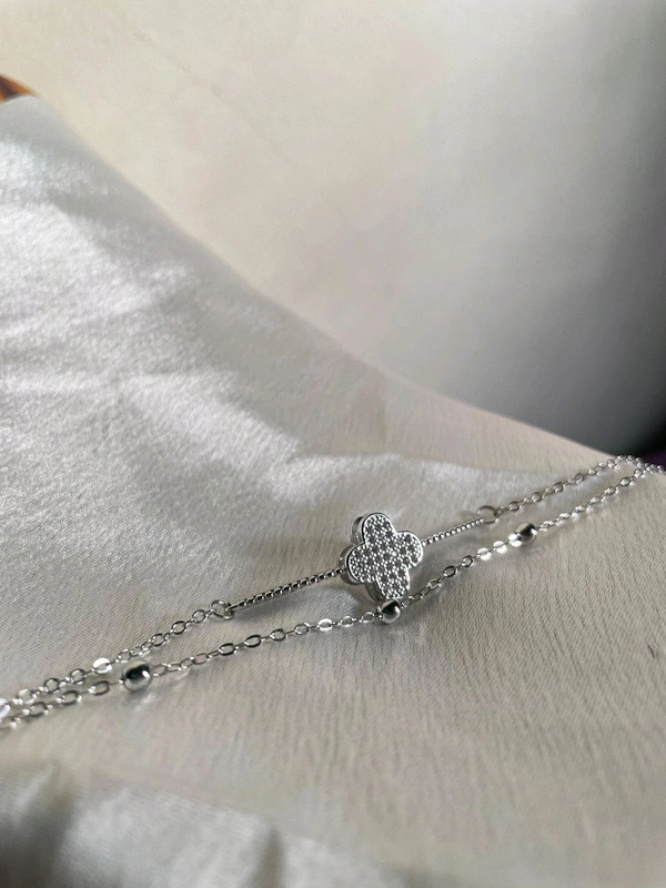 Clover Silver Studded Bracelet
