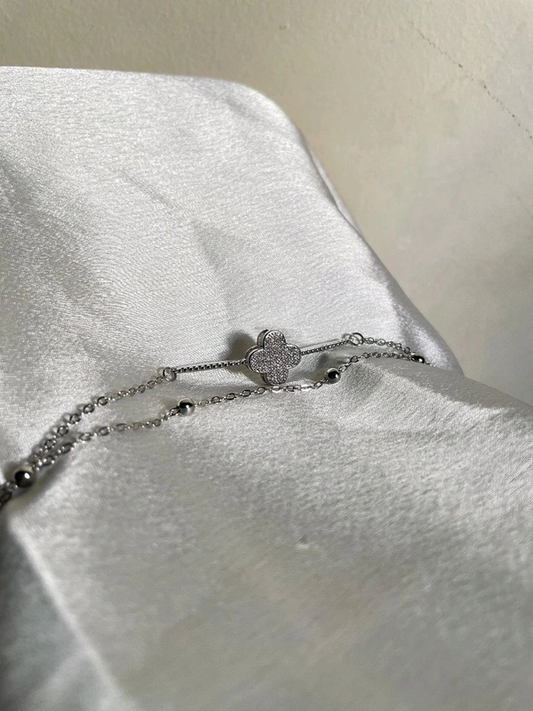 Clover Silver Studded Bracelet