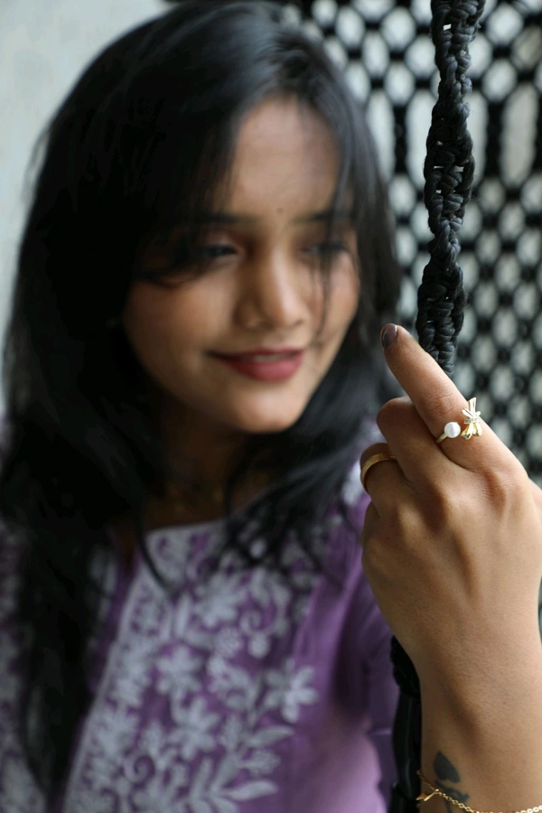 Bow Pearl Adjustable Ring