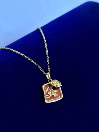 3D Rose Pendant Necklace 