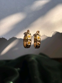 Floral Golden Hoops