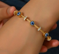 Evil Eye Metal Clasp Bracelet