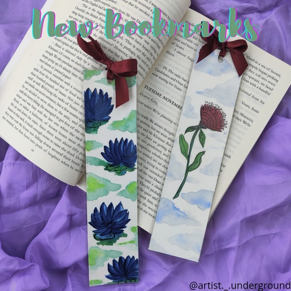Floral Blues - Bookmarks Combo 