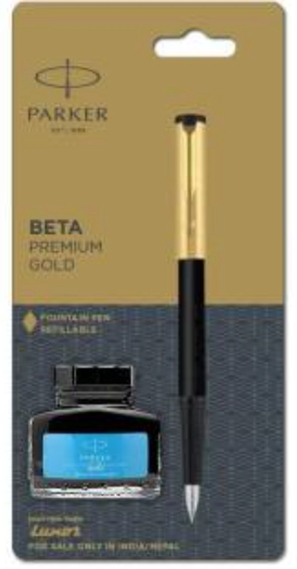 PARKER BETA PREMIUM GOLD FOUNTAIN PEN REFILLABLE - BLUE, 0.130g