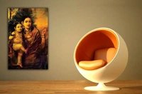  Maa Yashoda with Krishna recopy of Raja Ravi Varma on canvas oil panting - 2.5x3 Feet