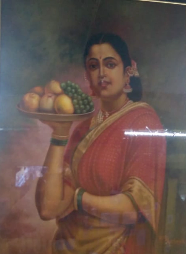 The Maharashtrian Lady (lady with furit) recopy of raja ravi varma 