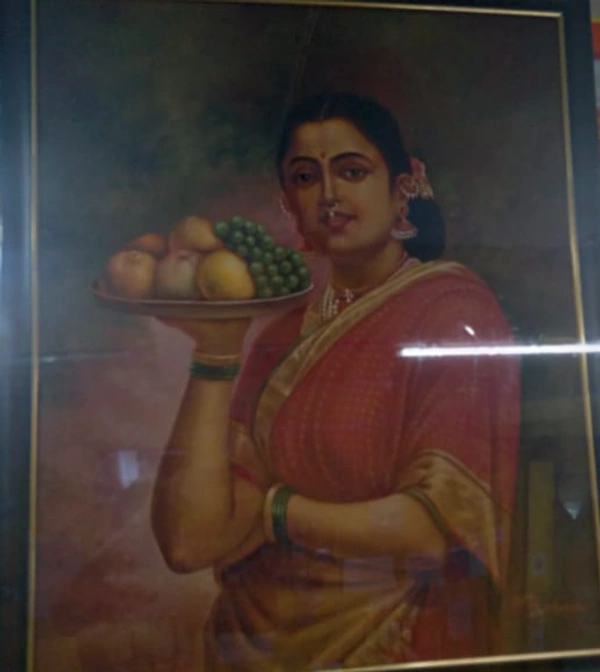The Maharashtrian Lady (lady with furit) recopy of raja ravi varma 