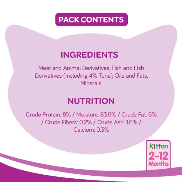 Whiskas Kitten Tuna in Jelly (2-12 months), 85g Pouch
