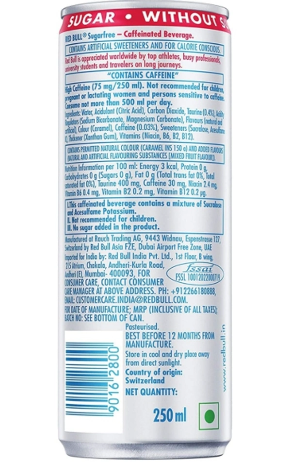 Red Bull Sugar Free Energy Drink